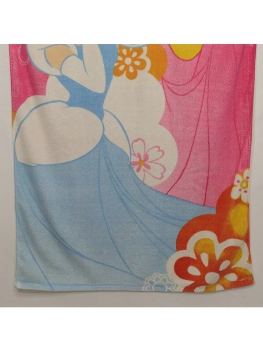 Disney Store Kids Pink & Blue Princess Cotton Terry Beach Towel